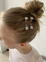 Mini flower pop pearl hair-pin(4pcs)