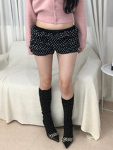 ドットリボンフリルミニスカートパンツ
