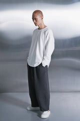 ESSENTIAL PLEAT U-NECK TEE (Off-White)
