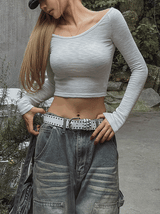 Angie basic off-shoulder long sleeves