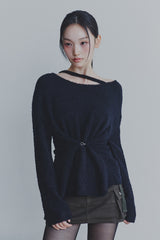 ルビーフックオーバーニット black