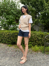 ダークブルードットデニムパンツ code 21100