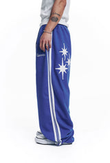 Star Piping Track Balloon Sweat Pants - Blue