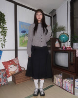 (3color) Pocket Wrap Belt Flare Midi Skirt