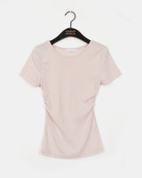 ウィンクルサイドシャーリングUネックショートスリーブTシャツ