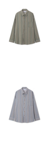 [S/S] マルチストライプオーバーフィットシャツ（3色）
