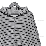 Sweety Stripe Crop Hood Zip-Up