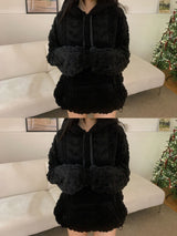 [UNISEX]Snowa cable Fleece Long Sleeve Hoodie 