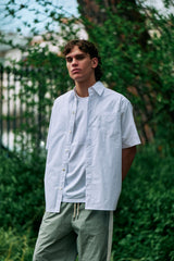 TEMPUS OVER-FIT HALF SLEEVE SHIRT [WHITE]