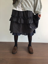 Lo-fi check layer skirt (1color)