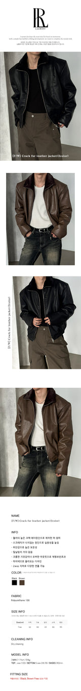 [F/W] Crack fur leather jacket(2color)