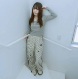 lace letter tee (gray)
