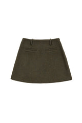 Mini Wool Skirt [Khaki]