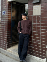 Way pintuck curved pants