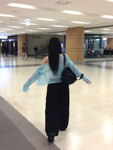 Oppo Two-Way Button Ribbed Knit Cardigan