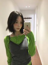Liège button boat neck t-shirt (3color)