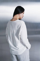 ESSENTIAL PLEAT U-NECK TEE (Off-White)