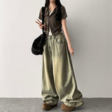 Dinfu Side Shirring Layered Cardigan Short-Sleeved T-Shirt