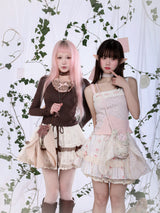 ROSE ISLAND スプリングレースフローラルプリントコットンスカート
