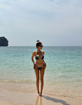 a dot-frilled bikini