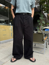 ダイアゴナルカットラインハーフバンドワイドパンツ