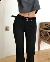 [MADE]ベルローストライプローデニムブーツカットパンツ