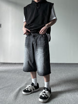 AD brush bermuda black denim