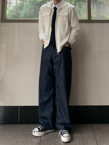 Back Pocket Raw Herringbone Balloon Denim
