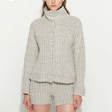 High-Neck Cardigan Ivory