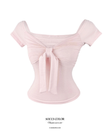 Rosy Ballet Shirring Top (3color)
