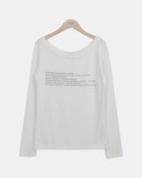 Mre Boat-Neck Lettering Long-Sleeve T-Shirt