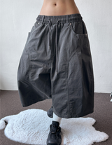 Charles Rivet Cotton Curved Balloon Bermuda Shorts 4color