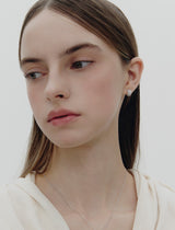 26SS★ Essence Silver Tria Pave Earrings