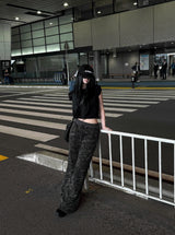 カモロングスリムフレアパンツ
