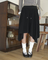 [MADE] Dili Unbalanced A-Line Layered Midi Skirt