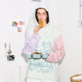Color Stripe Rabbit Hoodie
