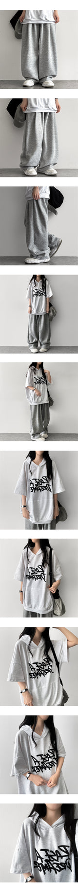 Us ウエストバンディングピンタックワイドパンツ