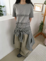 Ruffle short-sleeve T-shirt