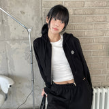 ロゴポイントトレーニングクロップフードジップアップ【セットアップアイテムあり】