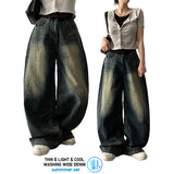 クールベーシックサマーロングデニムワイドパンツ [Choose short and long]