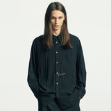 ラップピンドレープシャツ black