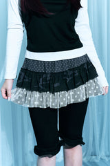 Star dot layered cancan skirt