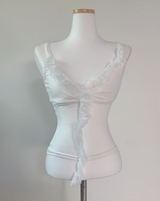 Taronz Long Lace Top (white)