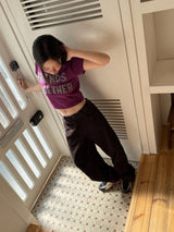  Friends Together Patchwork T Shirt - Purple (Fit Type)