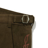 Western boots cut work pants / Khaki