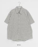 [unisex] Soche Cozy Check Loose Fit Short Sleeve Shirt