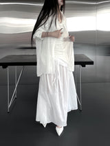 crinkle sheer overfit shirt (2color)