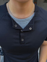 スナップ レイヤード マッスル ショートスリーブ Tシャツ