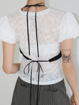 PUFF SLEEVE SHEER TEE