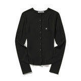 (DUC) Round-Neck Cardigan Black